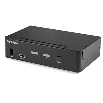 Chaveador Kvm StarTech.com Comutador KVM DisplayPort de 2 portas - 4K 60Hz | Preto - 1
