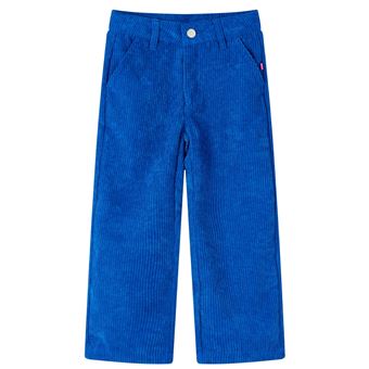 Calças para criança | vidaXL | bombazina azul-cobalto 128 | 7 a 8 anos - 1