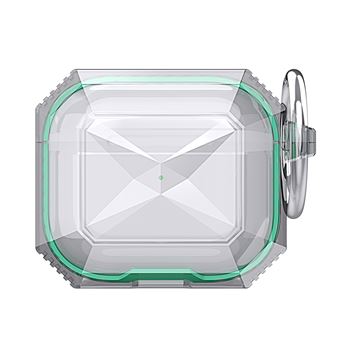 Capa e TPU Estilo Diamante, à Prova de Choque com Mosquetão Verde para AirPods 3 - 1