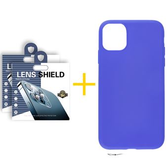Pack 2 x Película de Câmara + Capa skyhe para Apple iPhone 13 Pro Max Silicone Liso Azul - 1