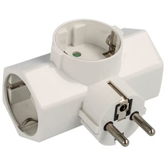 Adaptador Mgr De Rede 1 Macho Para 3 Fêmeas Schuko - 1