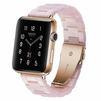 Bracelete de Aço Inoxidável HSMY e Resina para Apple Watch Series 6/ SE/ 5/ 4 | 44 mm - Rosa - 1