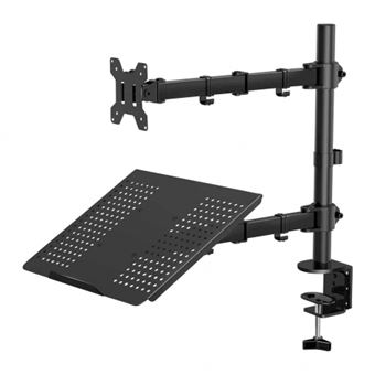 Suporte para Monitor e Portátil 1Life SPT | 13''/27''  + 17'' Laptop - Preto - 1