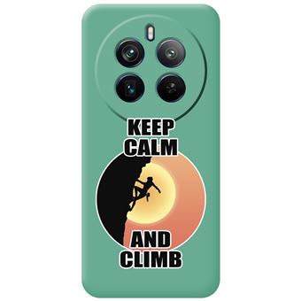 Capa de silicone líquido TUMUNDOSMARTPHONE para Realme 12 Pro 5G / 12 Pro Plus 5G verde | desenhos mulher de escalada - 1