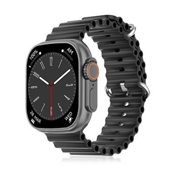 Smartwatch DAM DT8 Ultra com tela de 2,0'' HR | Função Always-On display | Widgets personalizáveis | Correia Sea band | 4,8x1,3x4,3 cm - Preto - 1