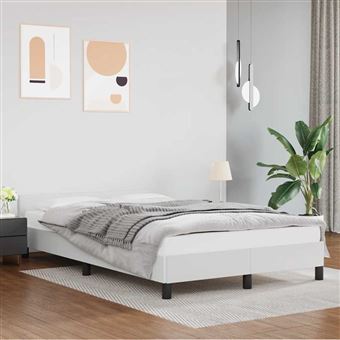 Estrutura de Cama com Cabeceira Sem Colchão vidaXL | 120x200 cm | branco - 1