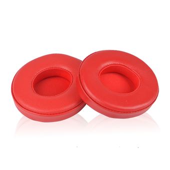 Almofadas para Auscultadores V-REEL para Beats Solo 2 Wired | Vermelho | Couro de Ovelha - 1