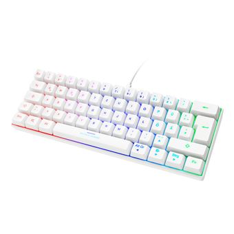 Teclado Gaming com Fios Deltaco Gaming GAM-075-W-DE | Idioma: Alemão | Branco - 1