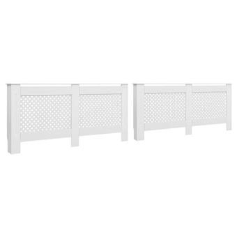 Coberturas de radiador vidaXL | 2 Peças | 172x19x81,5 cm | MDF | Branco - 1
