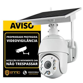 Câmara de Segurança Solar Ennio Security | 4G | 100% sem Fios - Branco - 1