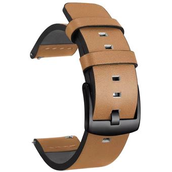 Bracelete em pele Urban Antiimpacto para Ticwatch Pro 3 Ultra | Castanho claro - 1