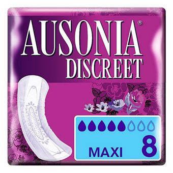 Pensos Higiénicos para Incontinência Discreet Maxi Ausonia | 8 Unidades - 1