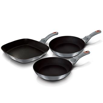 Conjunto de 2 Frigideiras e Frigideira de Grelha Berlinger Haus | 20-24-28 cm | Indução | Aluminium Non-stick PFOA Livre - 1
