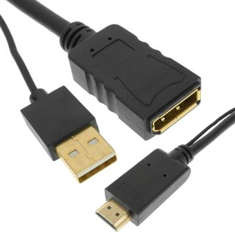 Conversor de Porta de Saída HDMI BeMatik para Porta de Saída Displayport 1080P FullHD 2K 4K - 1