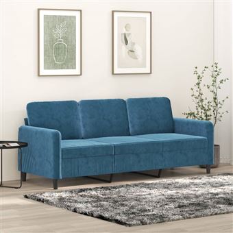 Sofá de 3 lugares vidaXL | 180 cm | veludo azul - 1