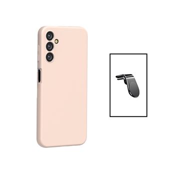 Kit Gift4Me Suporte de Carro Magnético L + Capa Proteção Traseira Silicone para Samsung Galaxy A14 5G - Rosa - 1