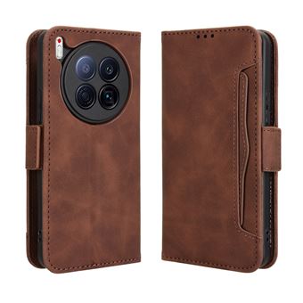 Capa FOXDOCK Protetora para Tecno Camon 40 Premier 5G | Suporte e Flip de couro PU | À Prova de Choque | Castanho - 1