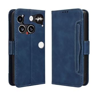 Capa FOXDOCK Protetora para Nothing Phone 3 | Suporte e Flip de couro PU | À Prova de Choque | Azul - 1
