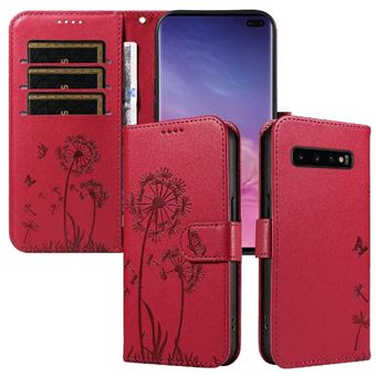 Capa Protetora ZURSANA para Samsung Galaxy S10 | Pele PU | Fecho Magnético | Resistente a Impactos | Compartimento para Cartões e Suporte | Vermelho - 1