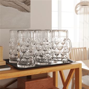 Canecas de cerveja com pega vidaXL | 6 peças | 1000 ml vidro - 1