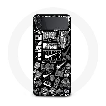 Capa Maniacase para Samsung Galaxy Z Flip3 Nike Air Logo Graffiti Preto E Branco - 1