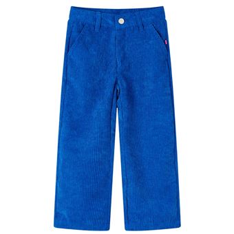 Calças para criança | vidaXL | bombazina azul-cobalto 104 | 3 a 4 anos - 1