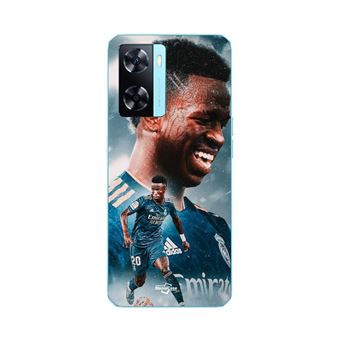 Capa Maniacase para Oppo A57s 4G | Vinicius JR Real Madrid Papel de parede azul - 1
