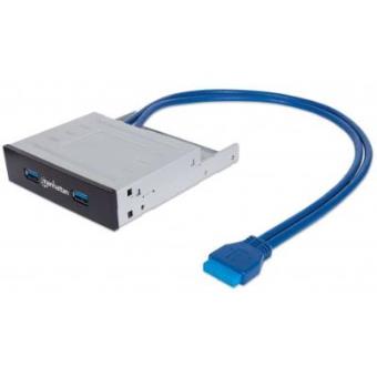 hub de interface Manhattan 162661 5000Mbit/s Preto, Azul, Prateado
