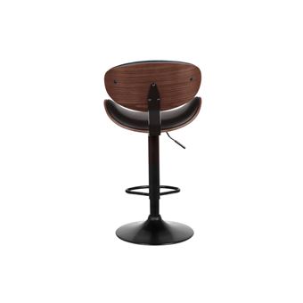 Lote de 2 Bancos Altos Vente Unique MONTENEGRO | Altura Ajustável | Pele Sintética | nogueira e preto - 1