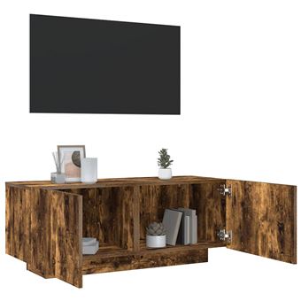 Móvel para TV vidaXL | 100x35x40cm | madeira processada cor carvalho fumado - 1