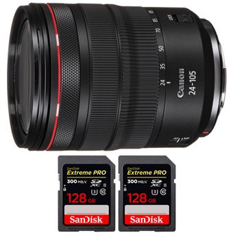 Canon RF 24-105 mm f/4L IS USM + 2 SanDisk 128GB Extreme PRO UHS-II 300 MB/s + PDF 15 Técnicas para Melhorar as suas Fotografias - 1