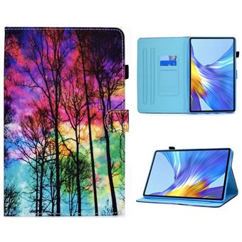 Capa PU à prova de queda, padrão costurado com suporte e suporte de cartão Magunivers para Huawei MatePad 10.4 (2020)/(2022)/Honor V6 - Floresta - 1