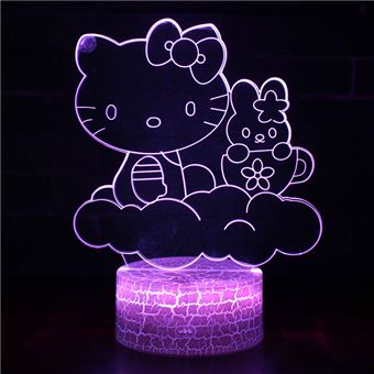 Lâmpada 3D HSMY | Infantil | Multicolorido com Controlo Remoto | Hello Kitty | 591 - 1
