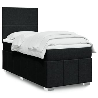 Cama com molas/colchão vidaXL | 90x190 cm | tecido preto - 1