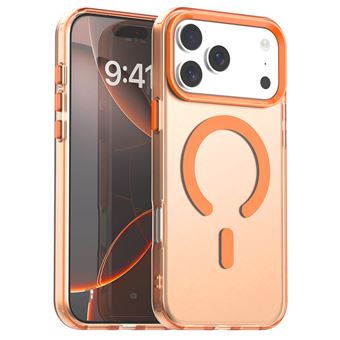 Capa Magnética à Prova de Queda com Toque Suave Fosco QT15 V-REEL para iPhone 14 Pro Max - Laranja - 1