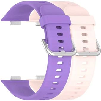 Pack 2x Bracelete em Silicone com Fecho de Metal Antiimpacto para Huawei Watch Fit 3 | Roxo e Rosa - 1