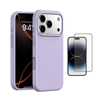 Kit Vidro Temperado + Capa Silicone Líquido PHONECARE para Apple iPhone 17 Pro Max | Roxo - 1