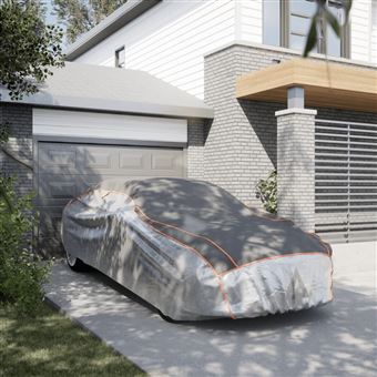 Cobertura carro vidaXL para Sedan proteção de granizo L cinza/prateado - 1