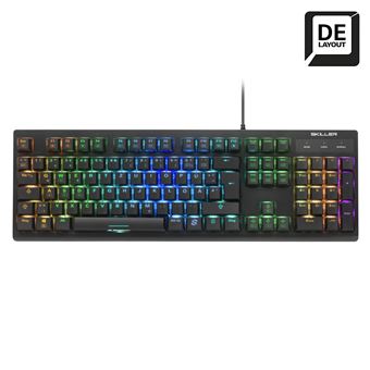 Teclado Gaming com Fios Sharkoon SKILLER SGK30 | Idioma: Alemão | Preto - 1