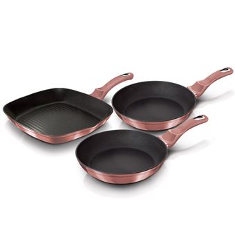 Conjunto de 2 Frigideiras e Frigideira de Grelha Berlinger Haus | 20-24-28 cm | Indução | Aluminium Non-stick PFOA Livre - 1