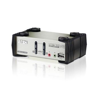 Chaveador Kvm ATEN Switch PS/2-USB VGA/Audio KVMP™ de 2 portas com OSD | Metálico - 1