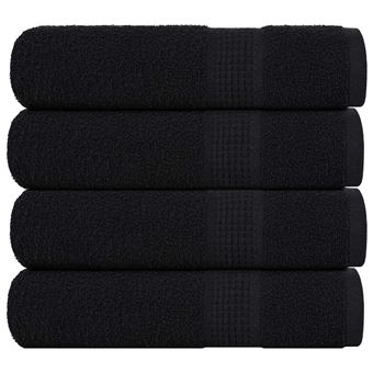Toalhas de Banho vidaXL FROGN | 4 Peças | 100x150 cm | 360 g/m² | preto - 1