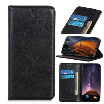 Capa Magunivers para Samsung Galaxy A31| PU |pele de cavalo louco auto-absorvida - Preto