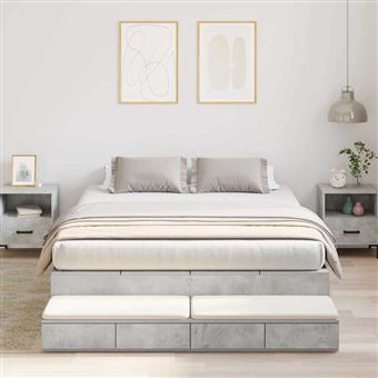 Estrado de cama com arrumação vidaXL |  Cinzento | 236.5 x 150 x 31.5 cm - 1