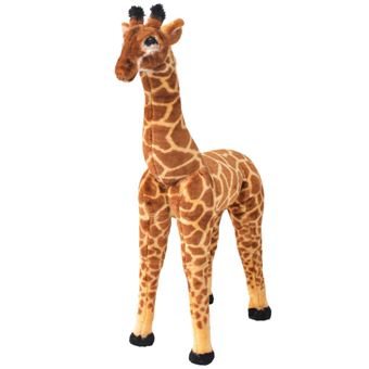 Brinquedo de Montar vidaXL Girafa Peluche Castanho e Amarelo XXL - 1