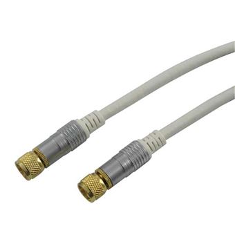 Cabo de ligação SAT 1.5m Conector F M/M Branco (110dB) Schwaiger   - Transparente Branco - 1