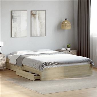 Estrutura de cama com gavetas vidaXL | derivados madeira carvalho sonoma - 1