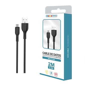 Cabo de Dados Micro-USB MODORWY MC5105 | 2 m - Preto - 1
