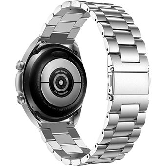 Pulseira de Aço Inoxidável 22mm três Contas pesadas alça plana de prata Magunivers para Samsung Galaxy Watch3 45mm - 1