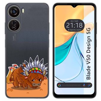 Capa de silicone TUMUNDOSMARTPHONE para Zte Blade V50 Design 5G | transparente desenhos búfalo - 1